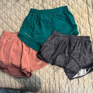 Lululemon Hotty Hot 4 inch shorts. 3 pairs sold together